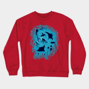 deep sea silhouette illustration Crewneck Sweatshirt